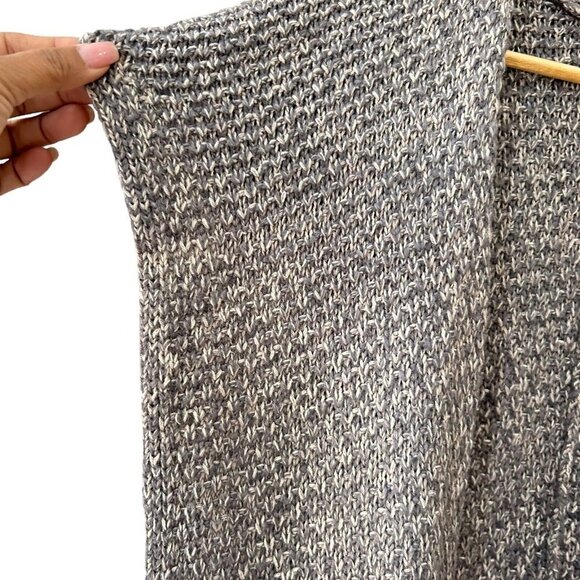 Vallette Oversize Sleeveless Cardigan Chunky Knit Size S/M Heather Gray Pockets - Picture 9 of 16